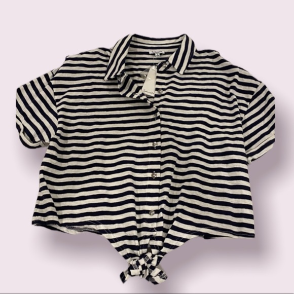 COPY - Splendid Navy and White Stripe Top - Picture 1 of 10